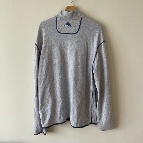 Tommy Bahama Reversible Quarter Zip Pullover Long Sleeves Men size XL Blue Gray - Picture 12 of 12
